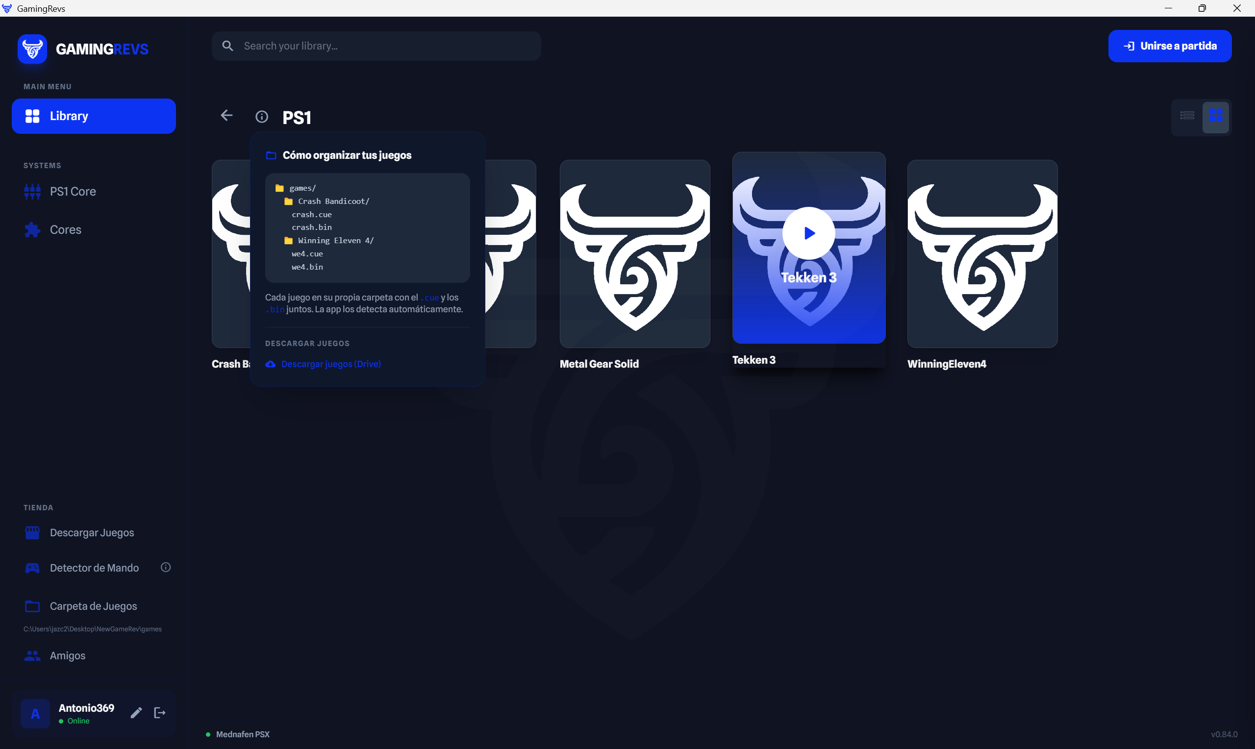 Biblioteca de Juegos en RevsGaming